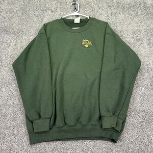 Gildan Sweatshirt Mens Large Green Fleece Crew Neck Rod & Gun Club Logo Outdoor